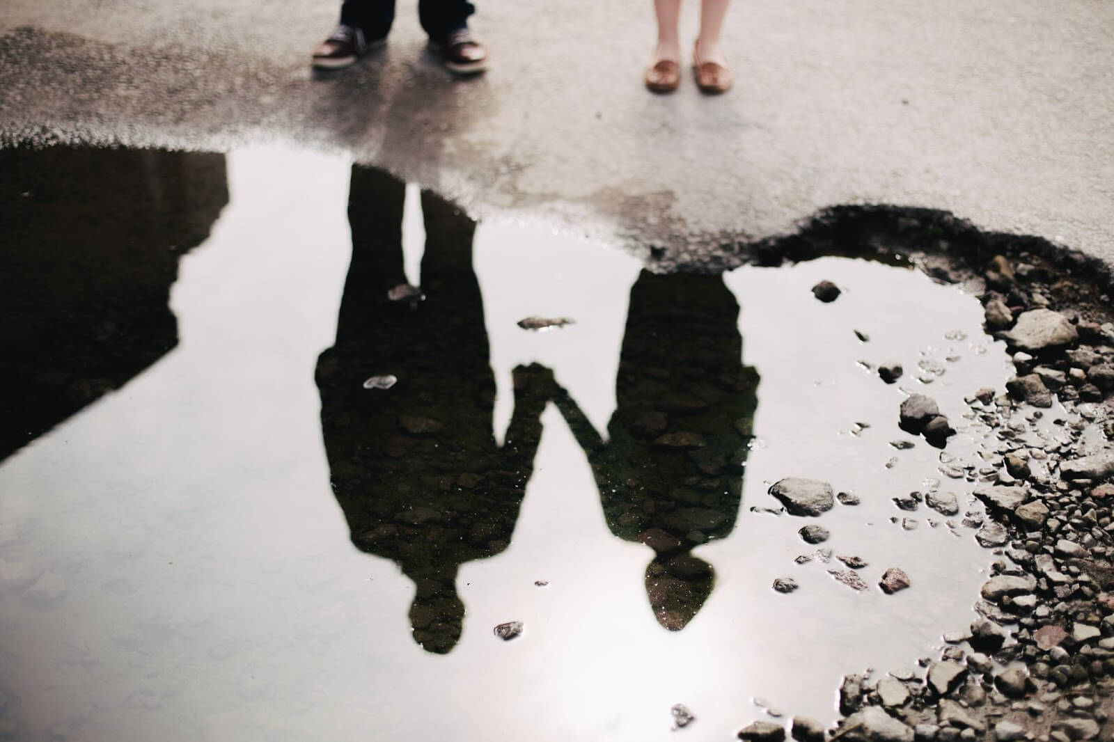 a shadow of a couple standing hand in hand in encino california