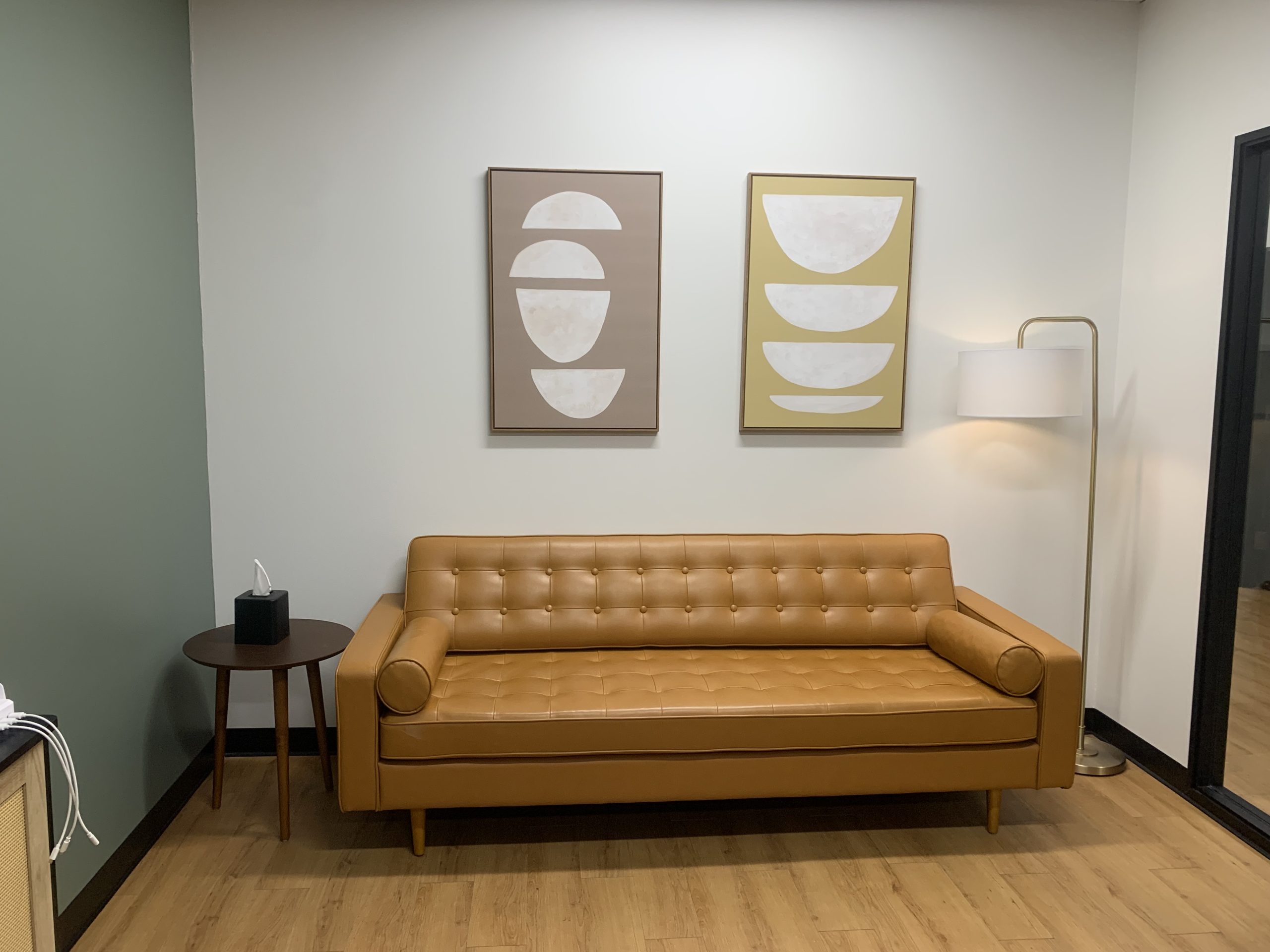 Warm therapy office in Encino supporting attachment-based, trauma-informed care